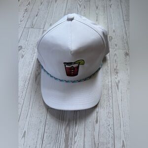 White Rope Trucker Hat with Drink Patch
